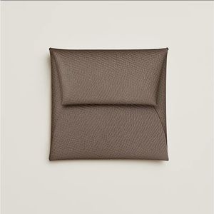 HERMES | Unisex Calfskin Plain Leather Handmade Folding Wallet (Bastia)